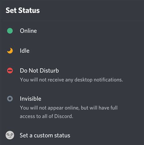 discord online status meaning
